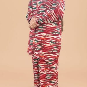 2Pc Bloom Red Kurta & Trouser Model Standing Pose