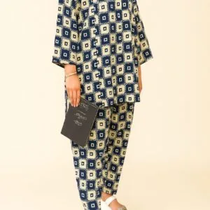 2Pc Bloom White Kurta & Trouser Model Standing Pose