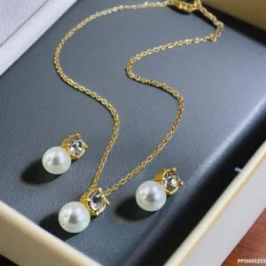 Synthetic Pearl Pendent & Tops Set