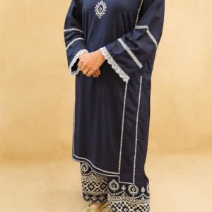 Home 1 Embrioded royal blue dhanak dress image 01